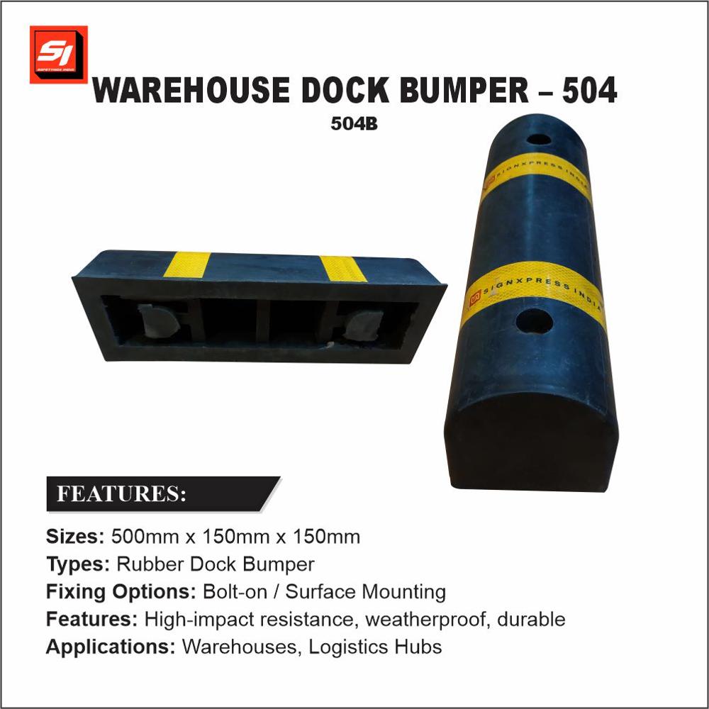 D Type Rubber Dock Bumper- 504b - Color: Black