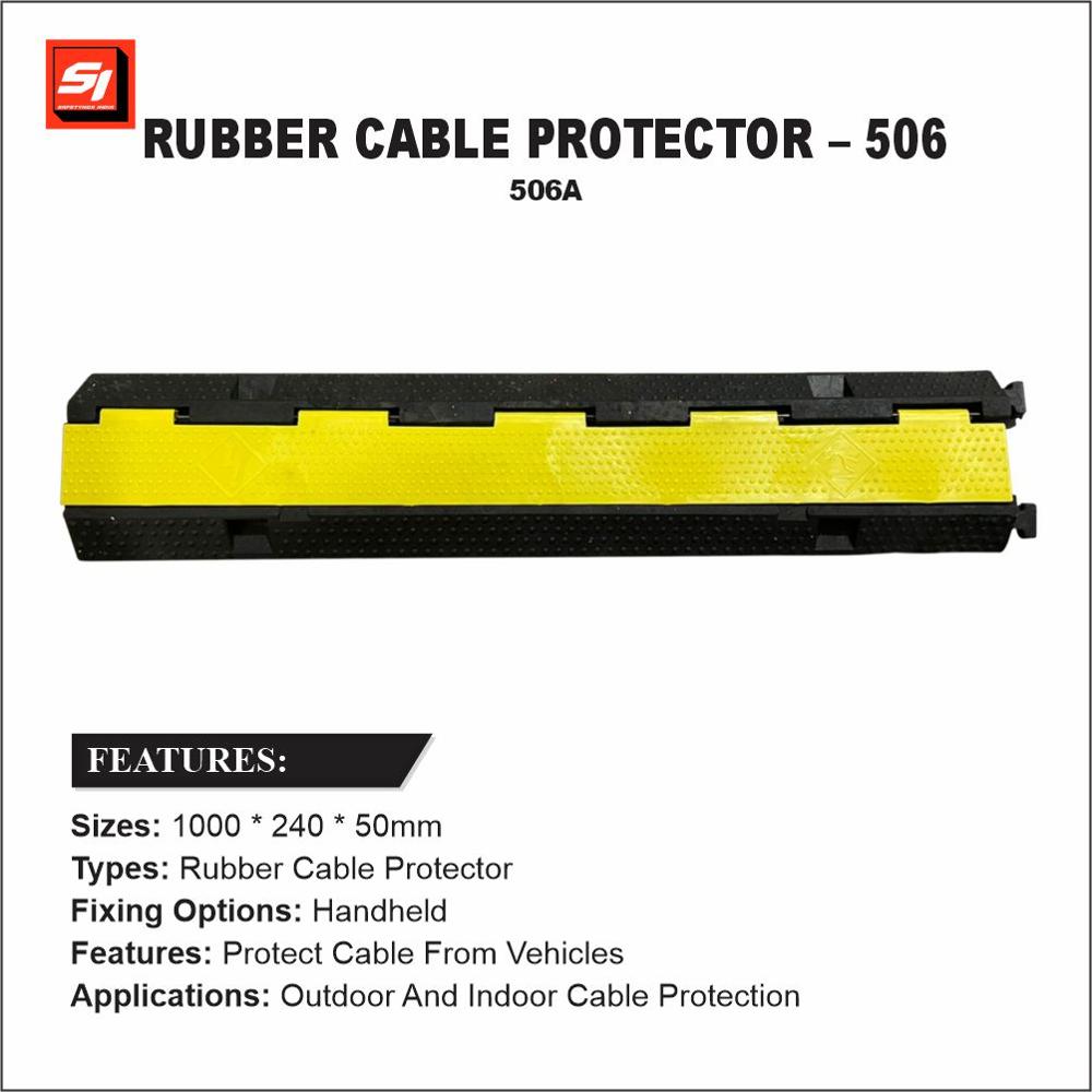 Rubber Cable Protector 1 Channel - 506a - Color: Black & Yellow