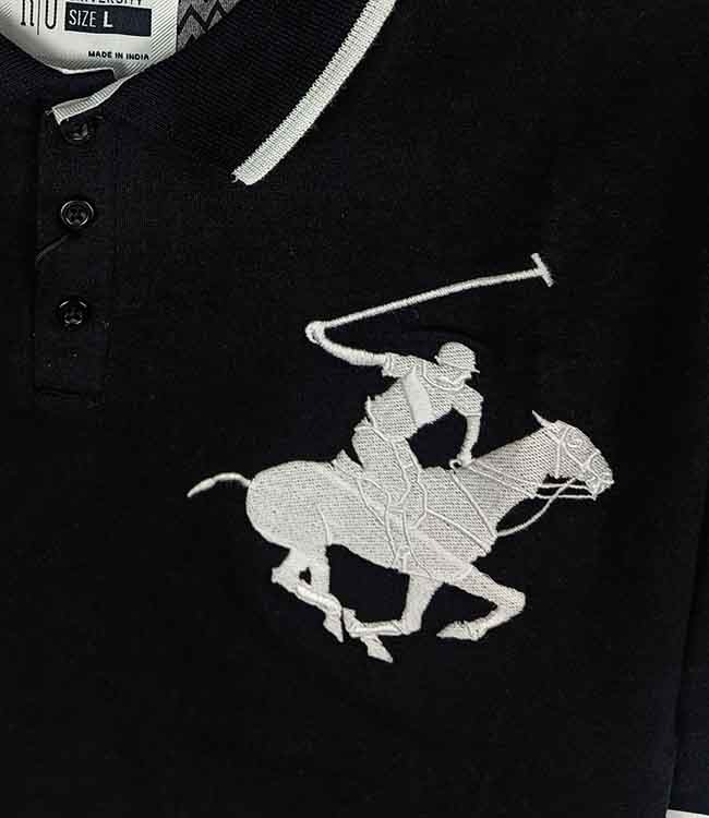 M11494 BEVERLY HILLS POLO CLUB Mens Applique Collar T-Shirt