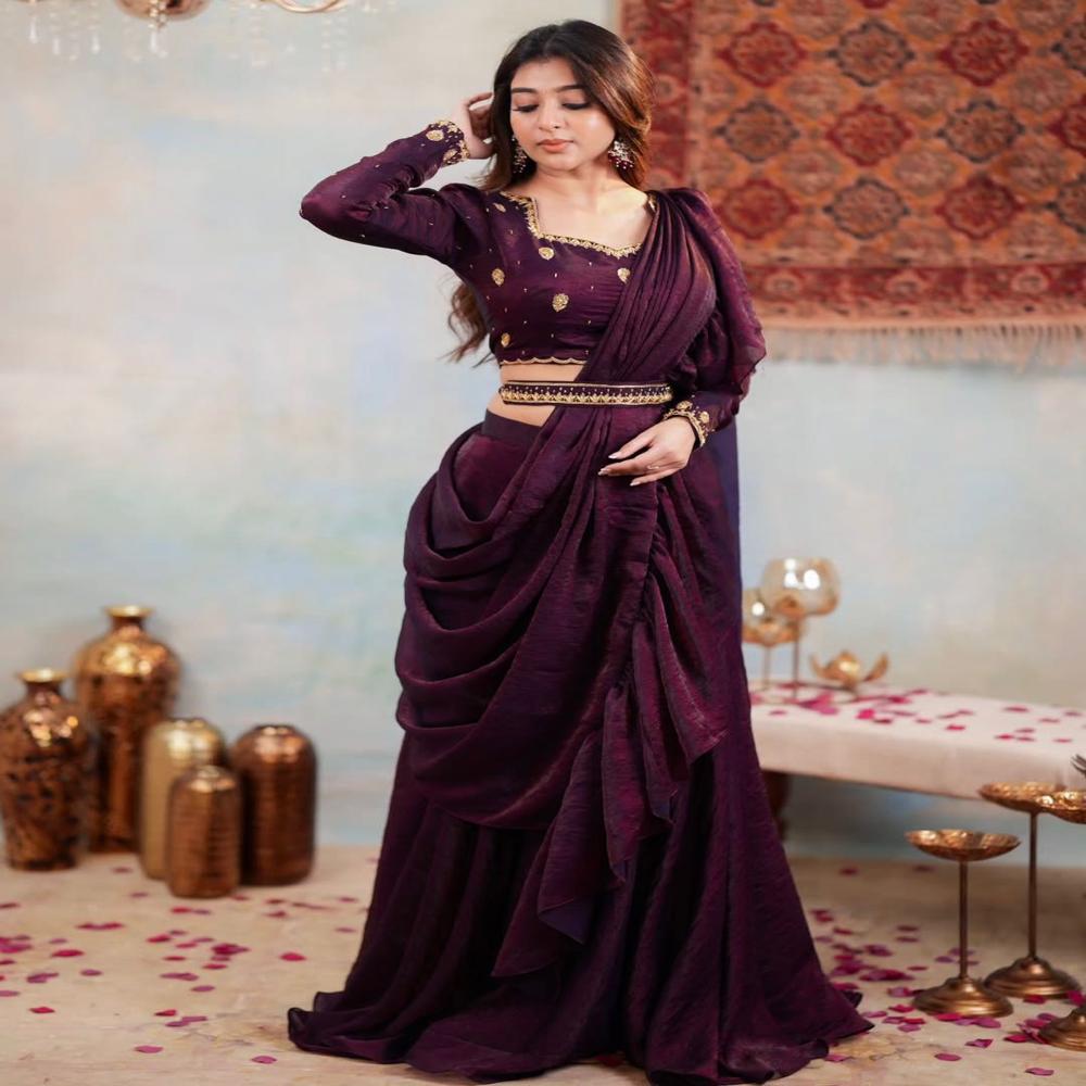 Lehenga Saree - Bust Size: 44 Inch (In)
