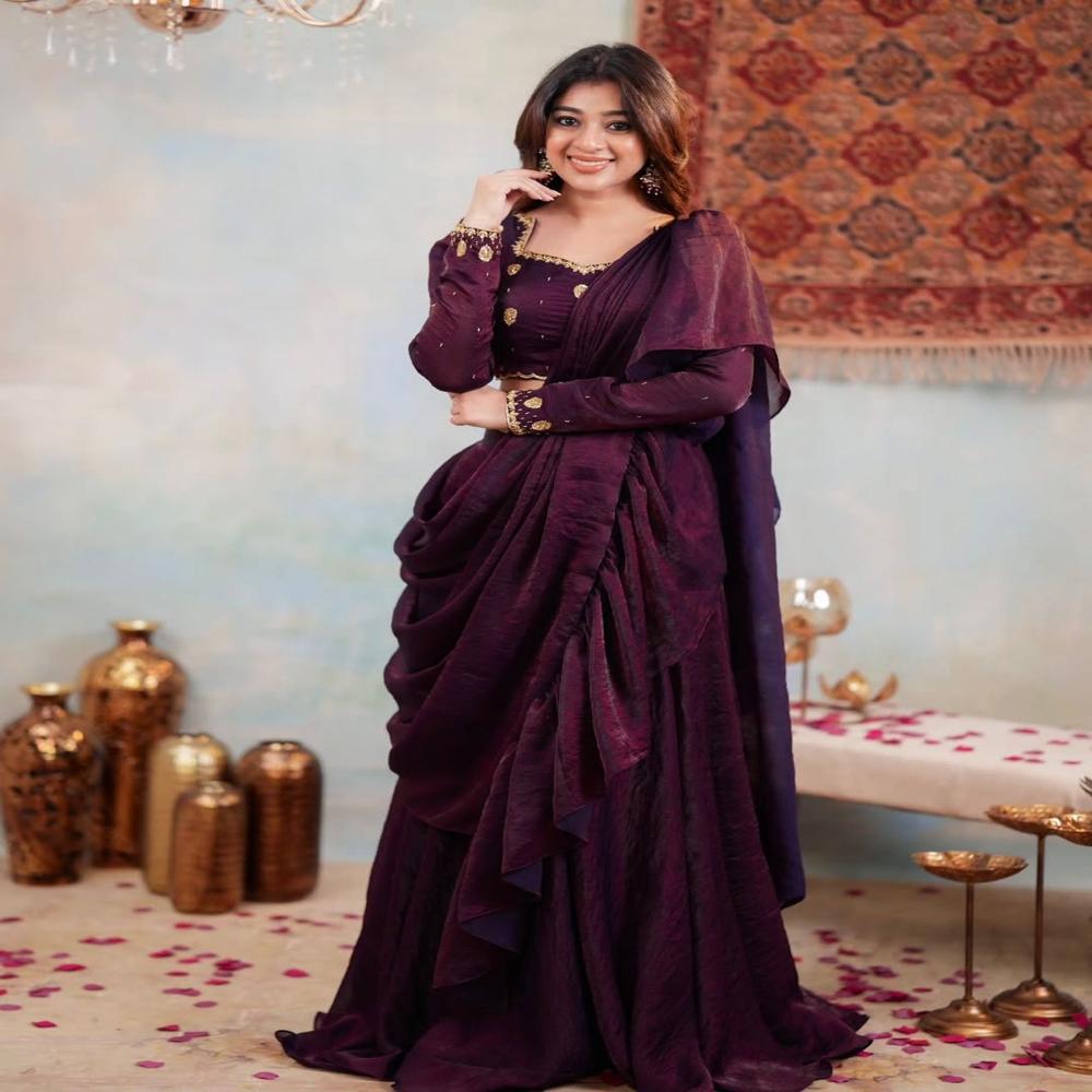 Lehenga Saree - Bust Size: 44 Inch (In)