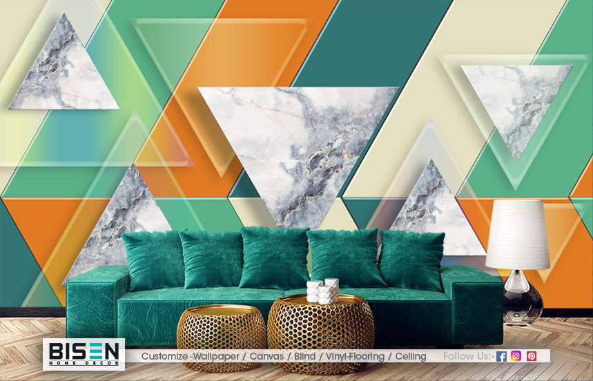 Modern Geometric Wallpaper - Material: Non Woven
