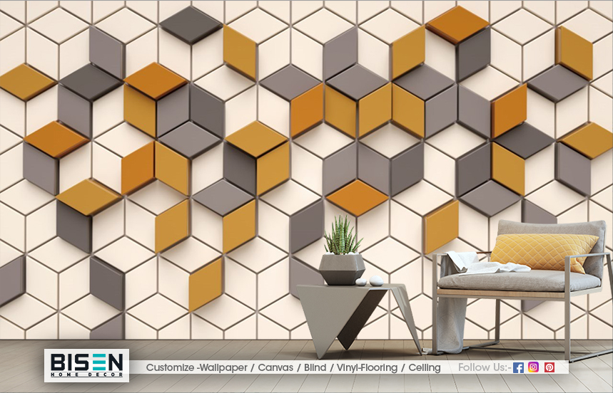 Modern Geometric Wallpaper - Material: Non Woven