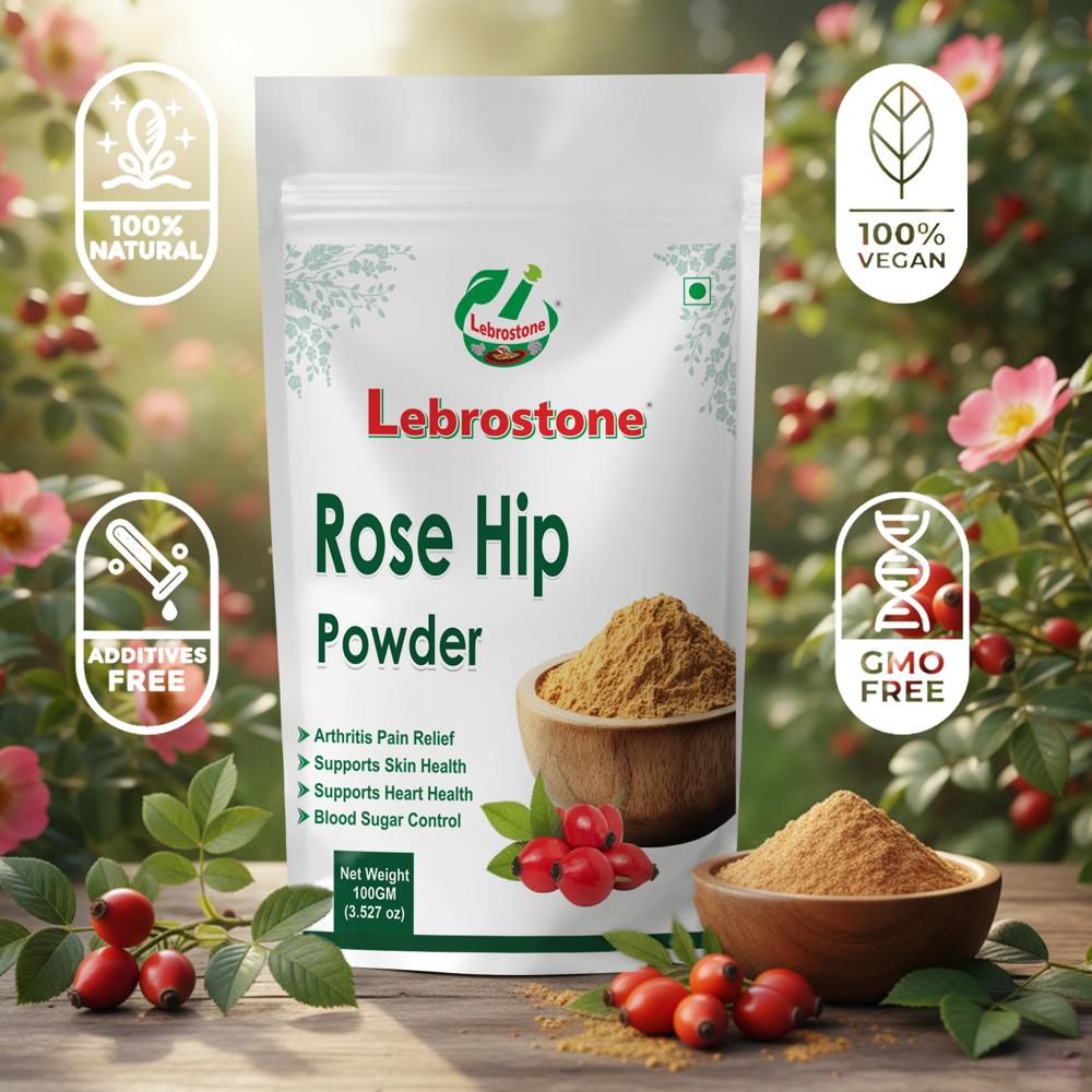 Lebrostone Rose Hip Fruits Powder Supports Joint & Bone Health, Boosts Immunity & Energy, Heart Health Support, Powerful Antioxidant(100g)