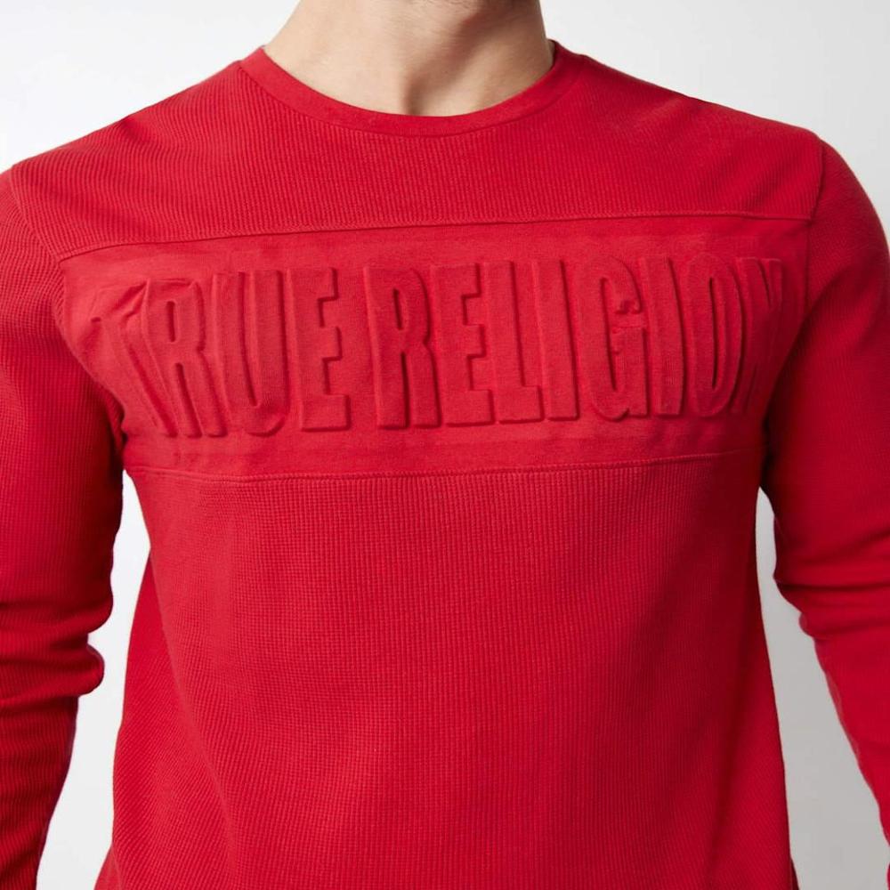 M11490 TRUE RELIGION Mens Embossed Waffle T-Shirts