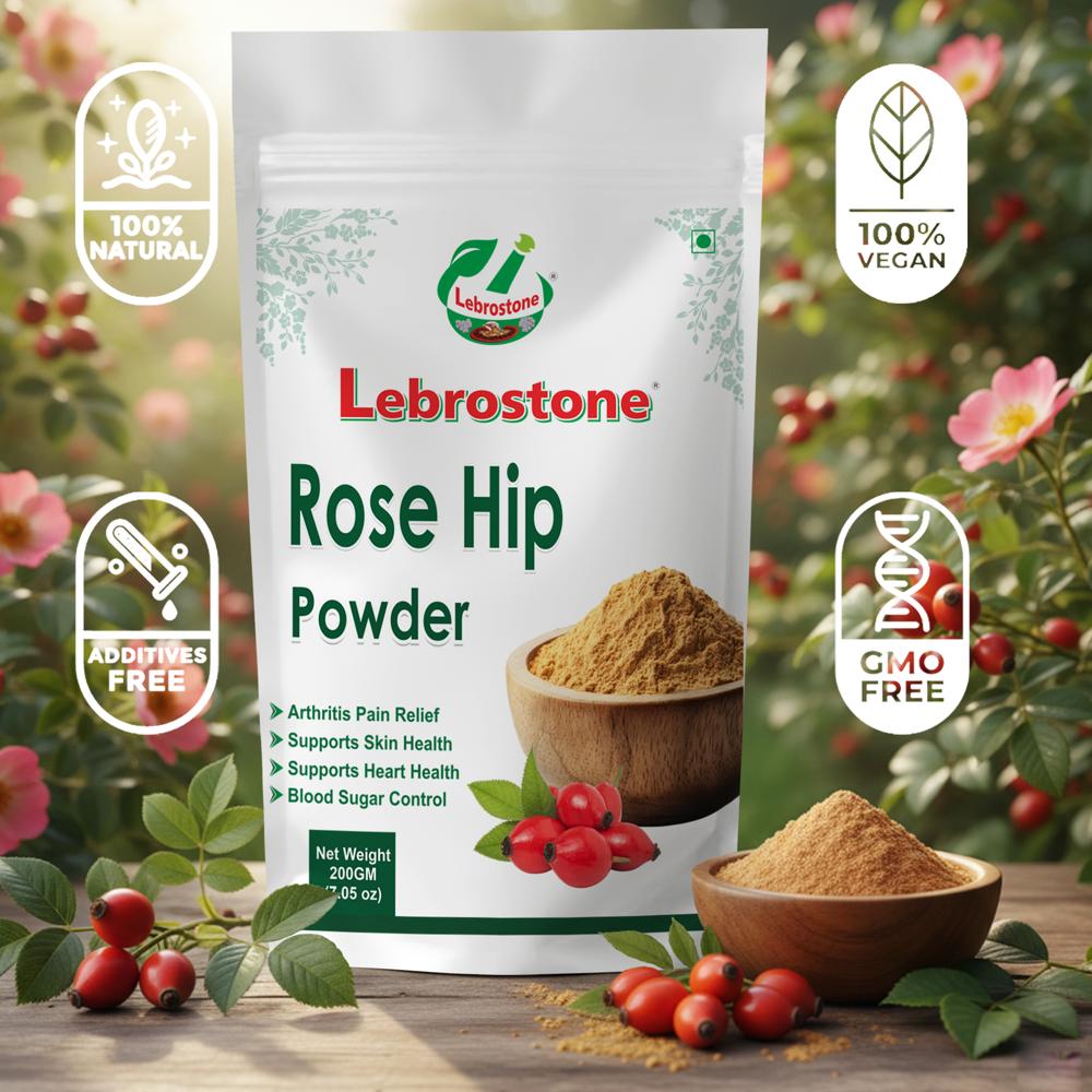 Lebrostone Rose Hip Fruits Powder Supports Joint & Bone Health, Boosts Immunity & Energy, Heart Health Support, Powerful Antioxidant(200g)