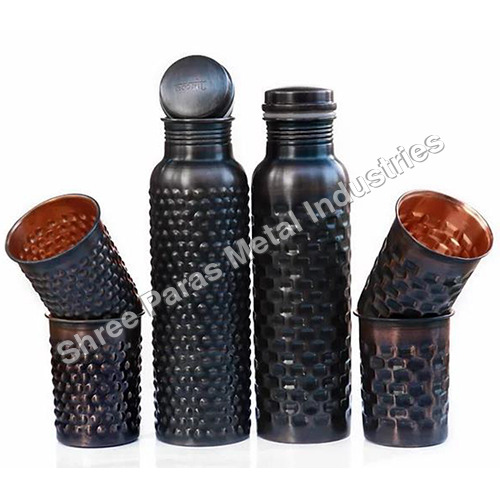 SPM-140 Black Copper Bottle With Glass