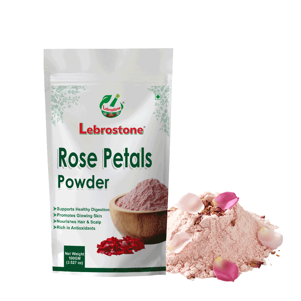 Lebrostone Herbal Rose Petals Powder Natural Skin Brightening, Hydration, Softening & Relaxation Support(100g) - Additives: Na