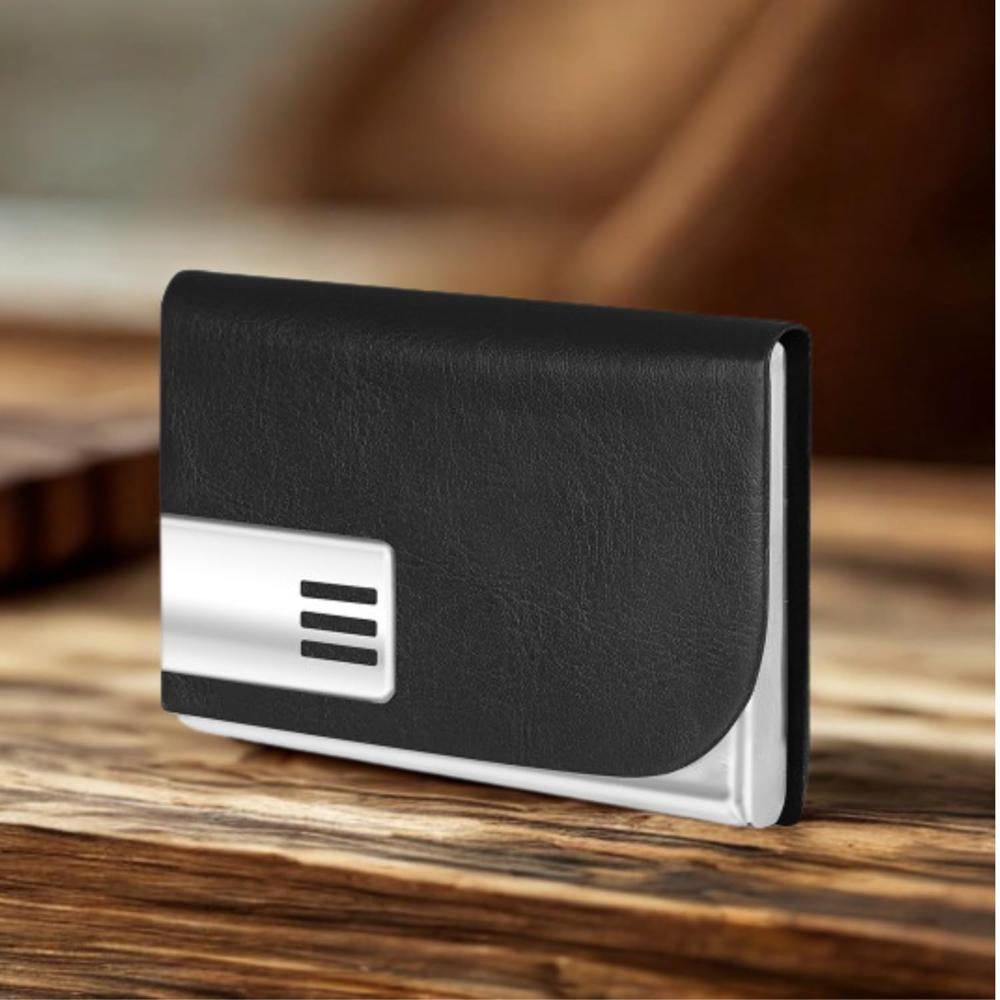 Metal Card Holder with Magnetic Shut Button (SS-702)