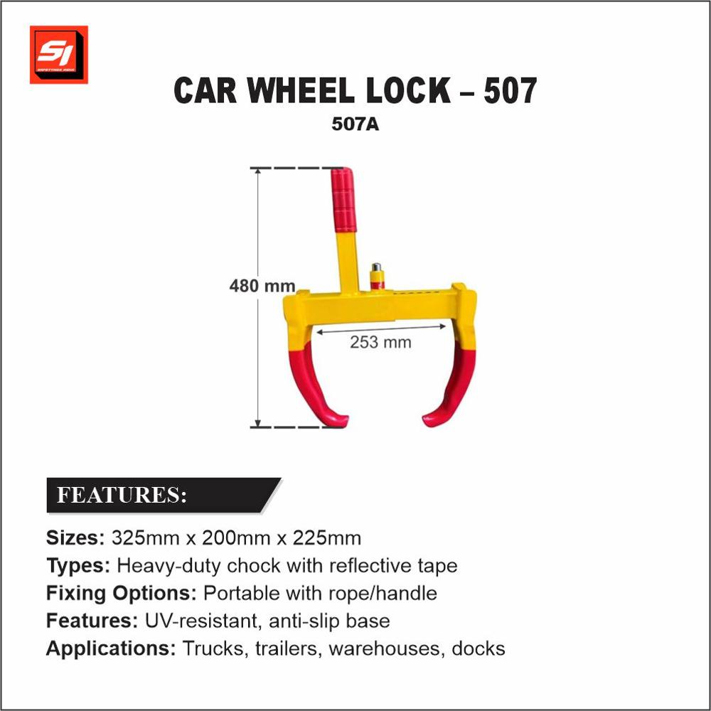 Car Wheel Lock - 507a - Color: Yellow And Orange