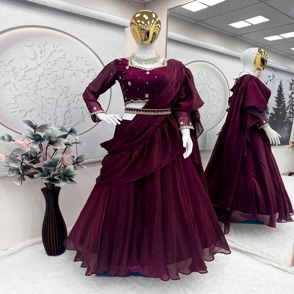 Designer Lengha Saree Collection - Color: As Shown In Images