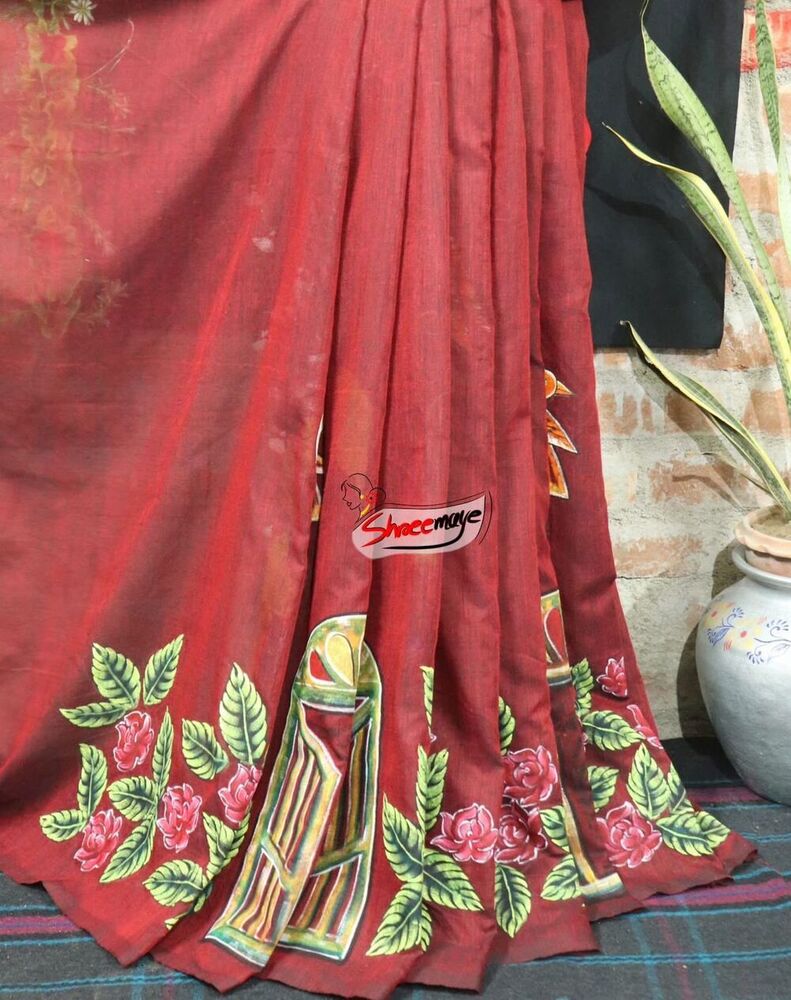 Chokher Bali Hand Painted Khadi Saree