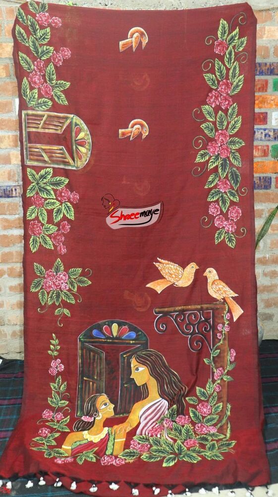 Chokher Bali Hand Painted Khadi Saree