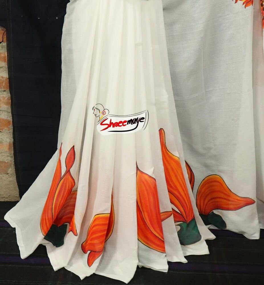 Sonajhuri Hand Painted Khadi Saree