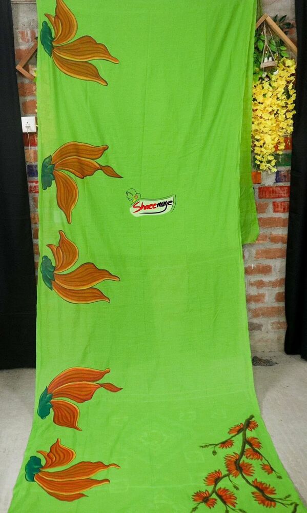 Sonajhuri Hand Painted Khadi Saree