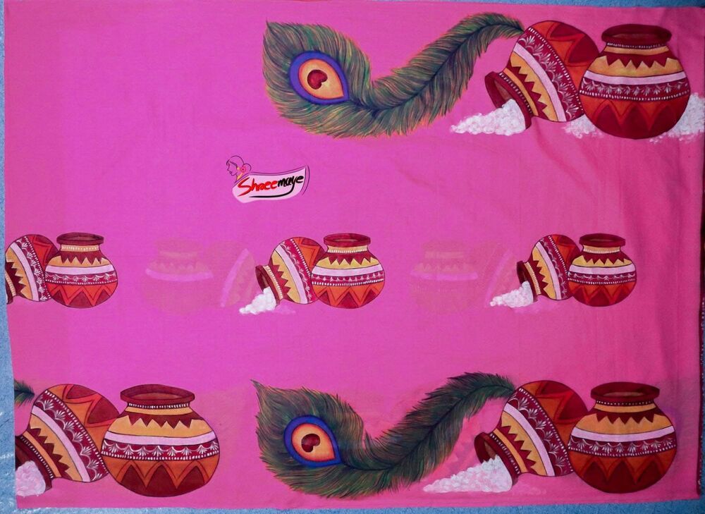 Noni Chor Hand Painted Khadi Saree