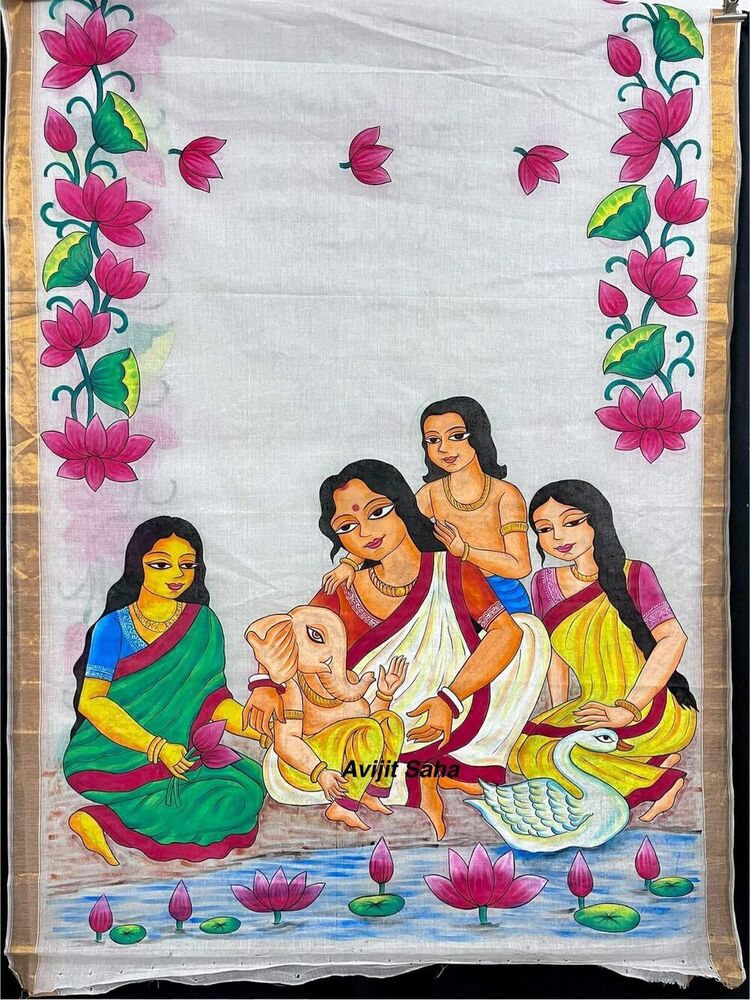 Hand Painted Kerala Cotton Saree
