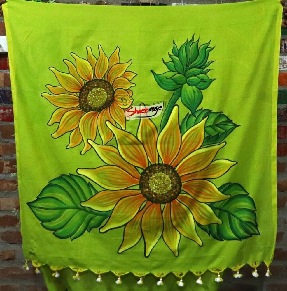 Sunflora Hand Painted Khadi Saree
