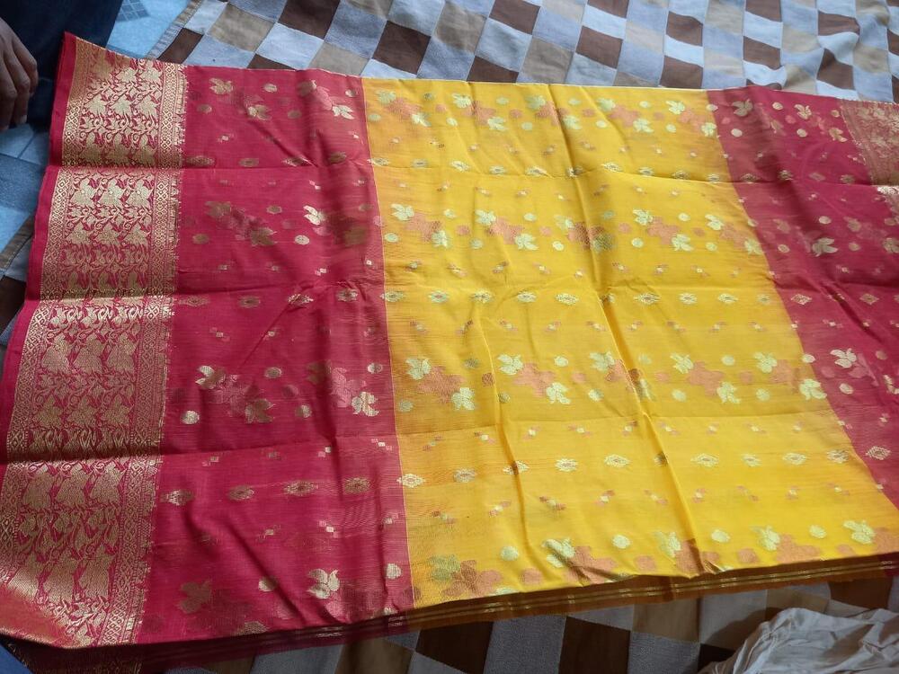 3D Cotton Tant Banarasi Saree
