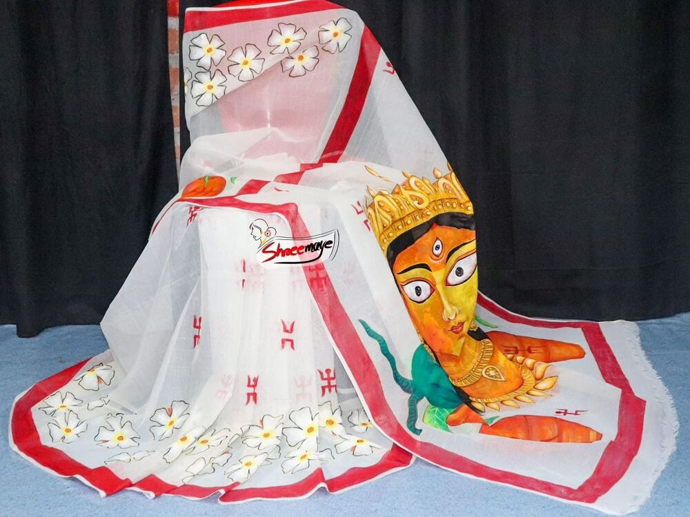 Agomoni Hand Painted Cotton Saree