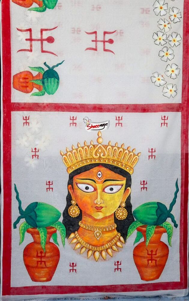 Agomoni Hand Painted Cotton Saree