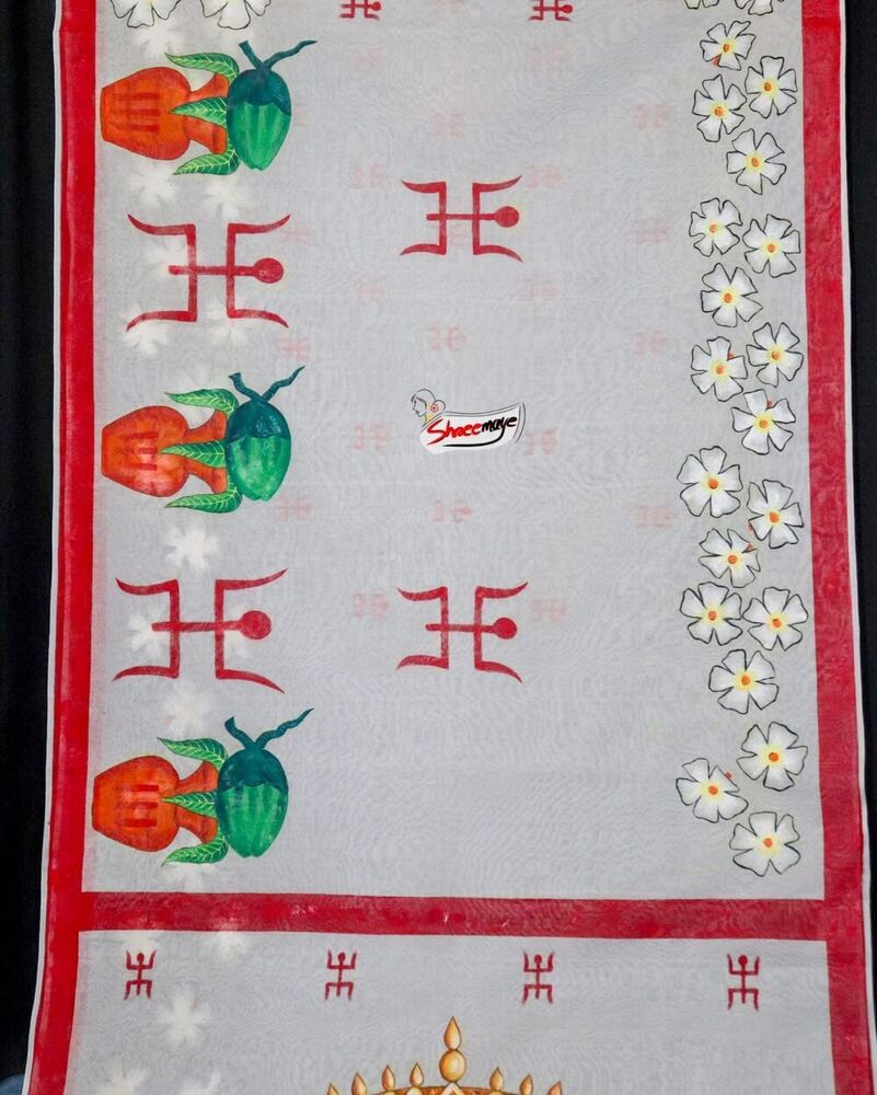 Agomoni Hand Painted Cotton Saree