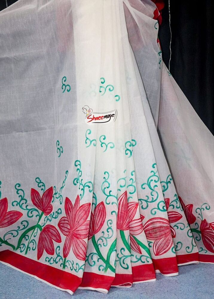 Agomoni Hand Painted Cotton Saree