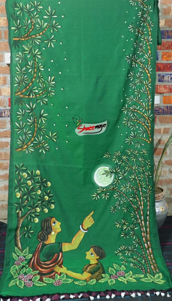 Kajala Hand Painted Khadi Saree