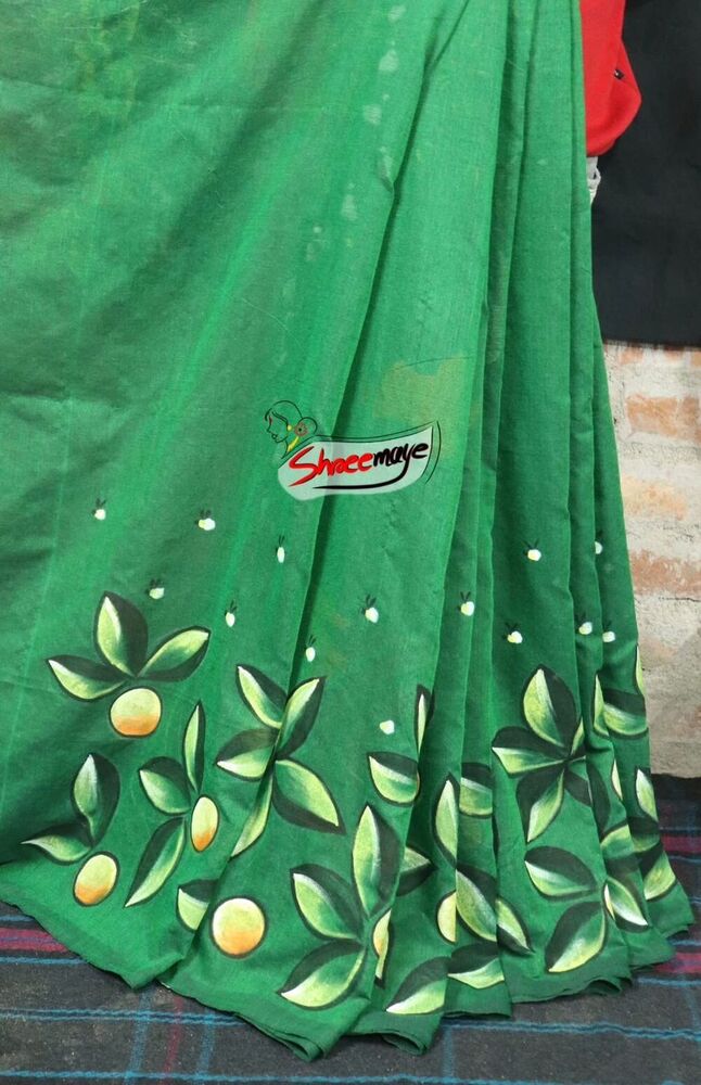 Kajala Hand Painted Khadi Saree