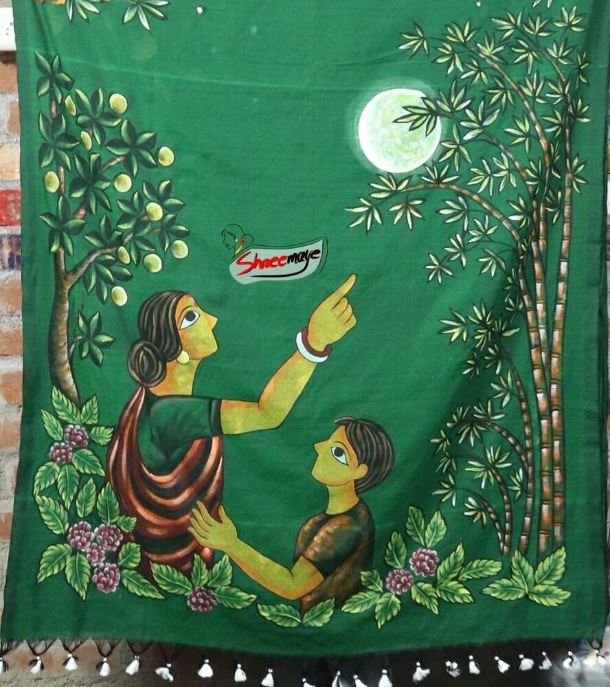 Kajala Hand Painted Khadi Saree