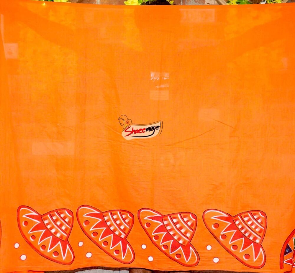 Bihu Hand Painted Khadi Saree