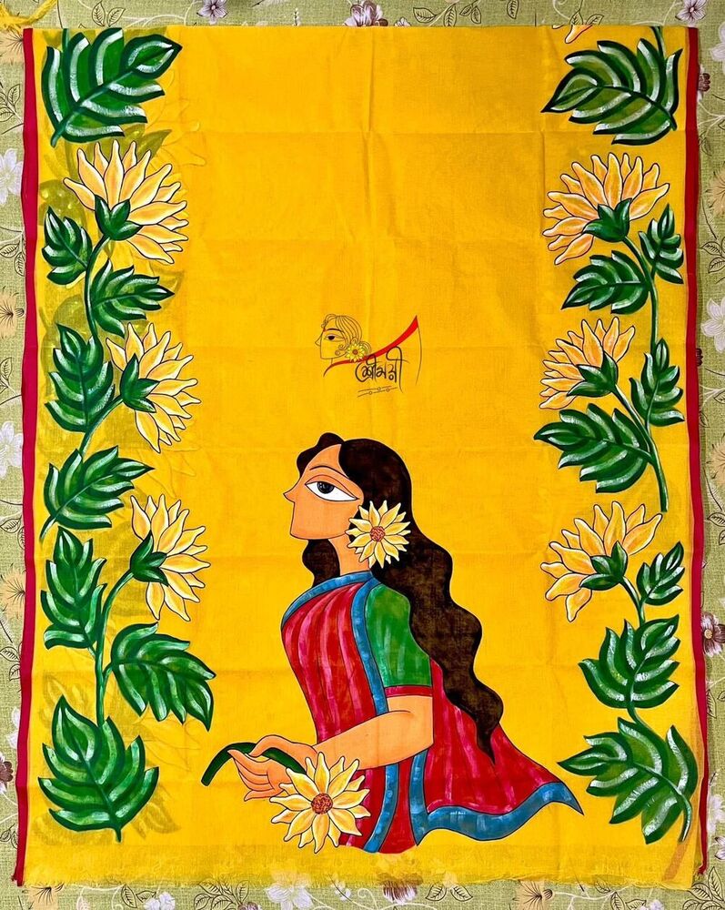 Suryamukhi Hand Painted Cotton Saree