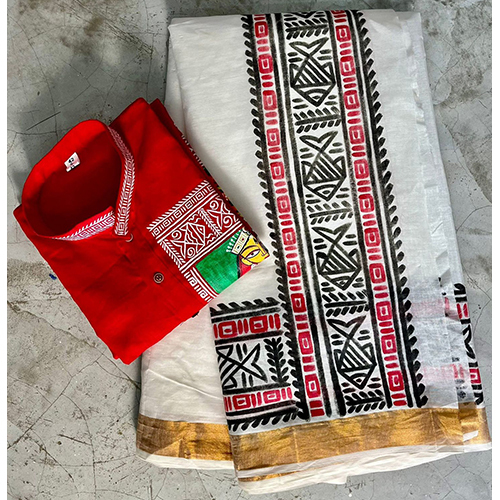 Hand Painted Dhoti Kurta Set