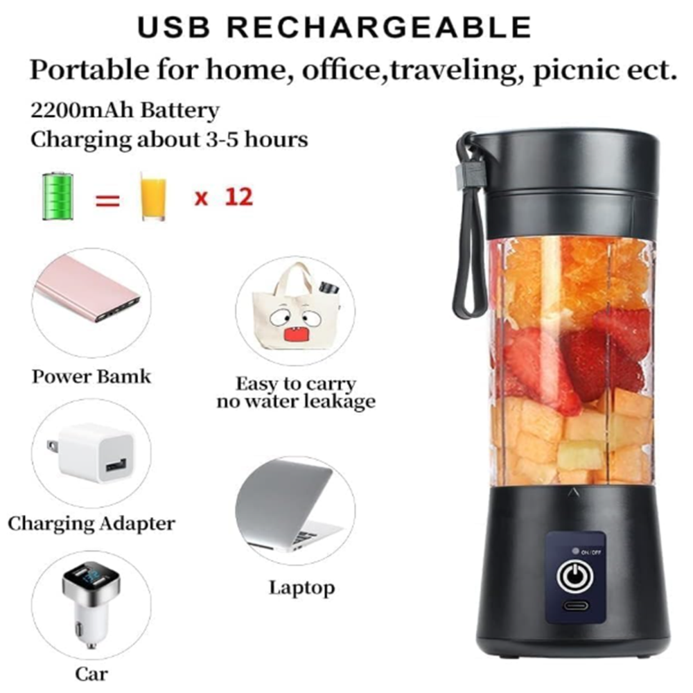 Bottle Usb Juicer - Capacity: 380 Milliliter (Ml)