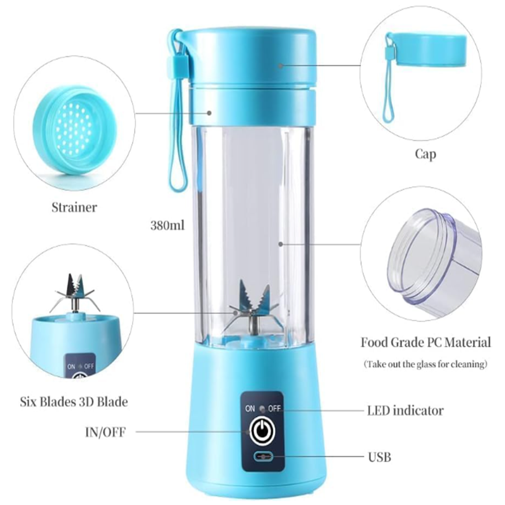 Bottle Usb Juicer - Capacity: 380 Milliliter (Ml)