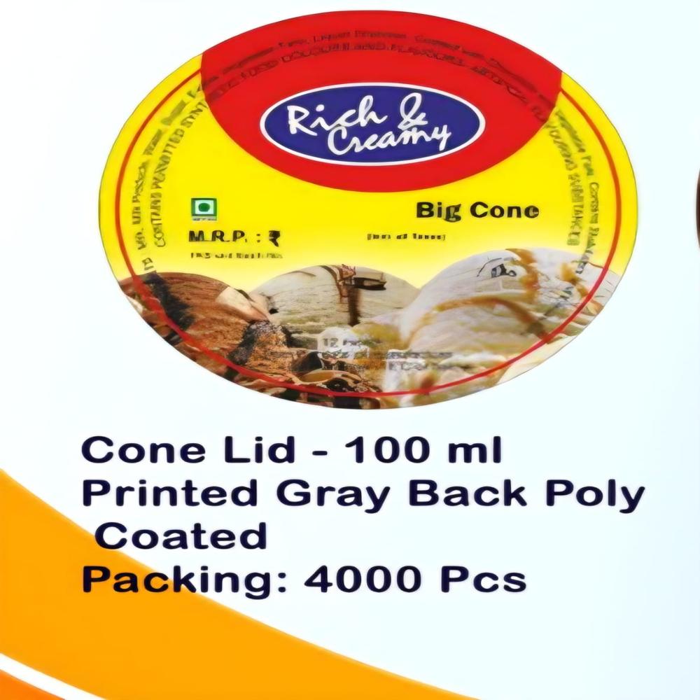 100ml Grey Back Poly cone Lid