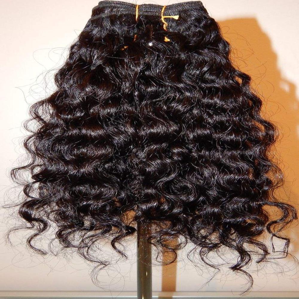 Curly Weft Hair Extensions Raw Indian Human Hair Sewn In Bundles