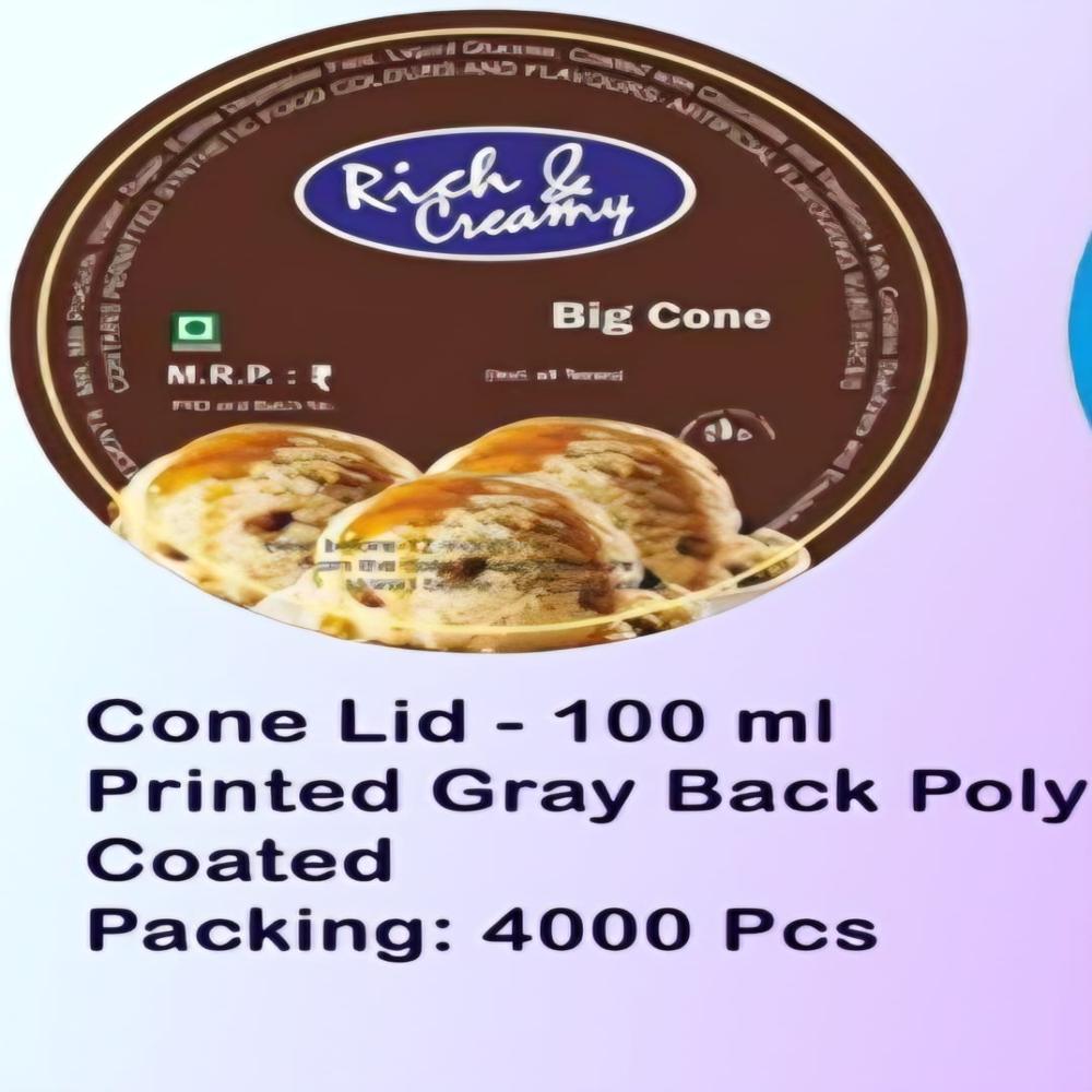 100ml Grey back Cone Lid