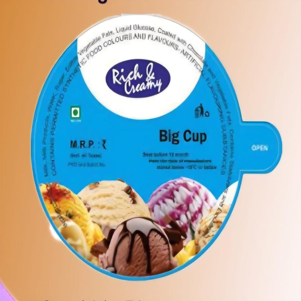 Big Printed Poly Coated Grey Cup Lid