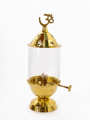 Brass Akhand OM Deep For Puja