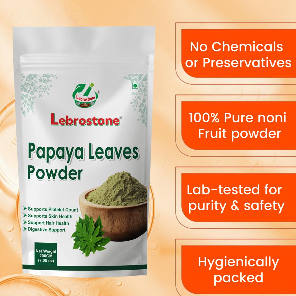 Lebrostone Papaya Leaves Powder Immunity Booster, Platelet Support & Natural Detox(200g)