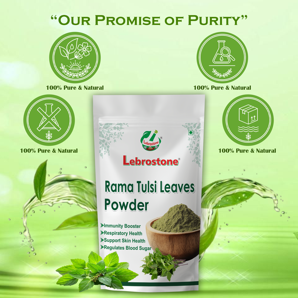 Lebrostone Rama Tulsi Leaves Boosts Immunity, Supports Skin, Lungs & Blood Sugar(100g)