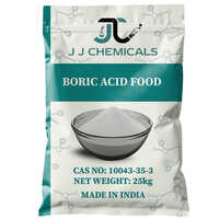 Boric Acid Food - 99.9% Pure White Crystalline Powder, Food Grade, Triclinic Structure, 25kg Bag