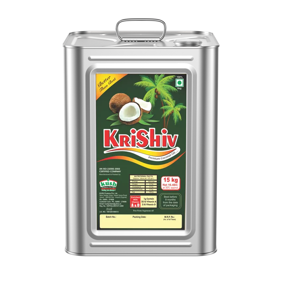 Krishiv 15 Kg Tin Coconut Oil