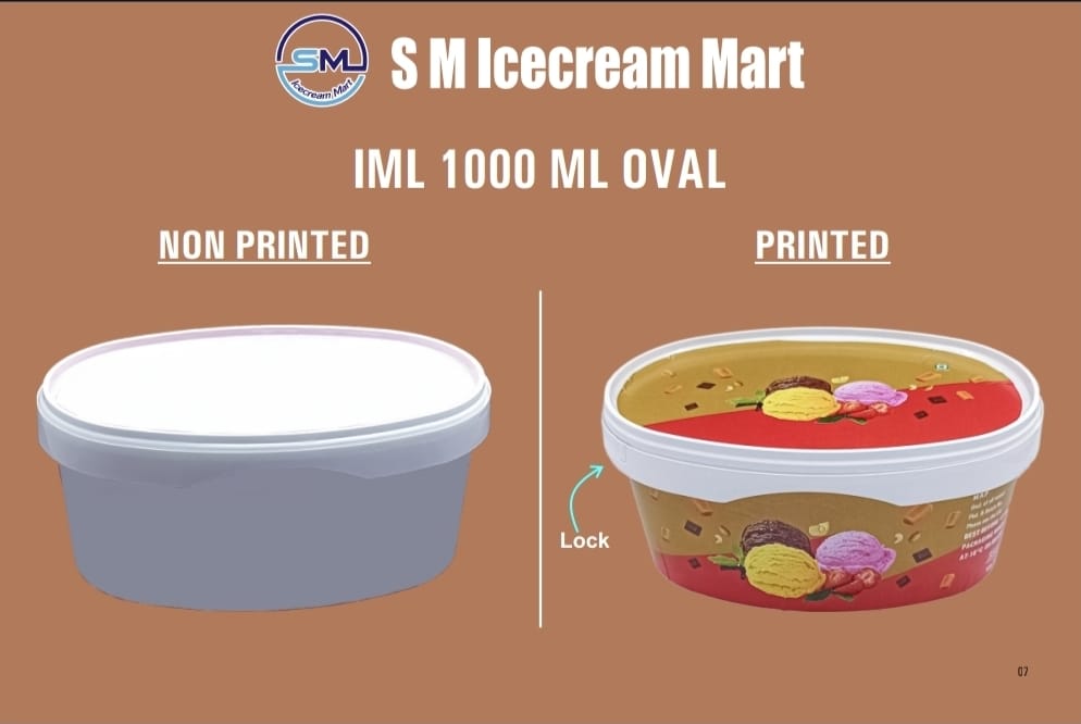1000ml Iml Oval Container - Color: White