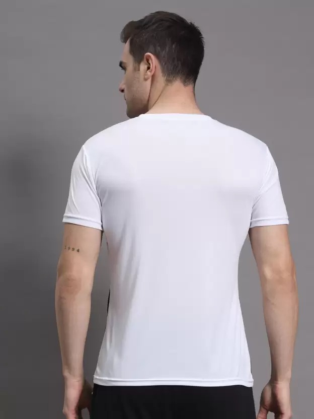 Mens  White Cotton T-shirt - Color: As Per Requirement