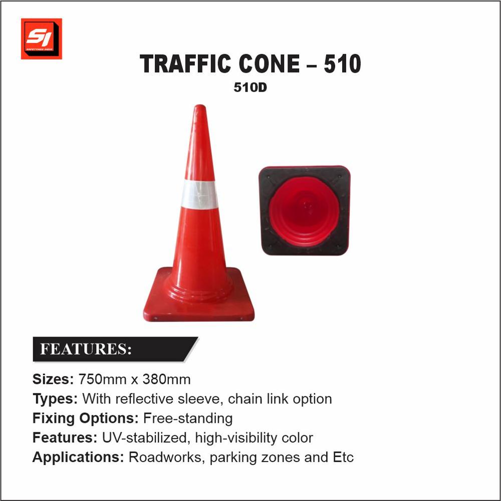 Plastic Traffic Cone - 510d - Color: Red