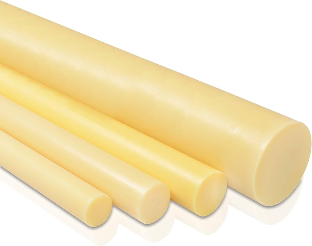 Cast Nylon Rod - 1 X 1 Meter , Rigid White Nylon With Round And Straight Shaping, 200 Weight, Length Options 300 - 1000