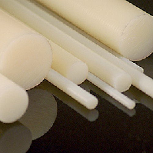 Cast Nylon Rod - 1 X 1 Meter , Rigid White Nylon With Round And Straight Shaping, 200 Weight, Length Options 300 - 1000