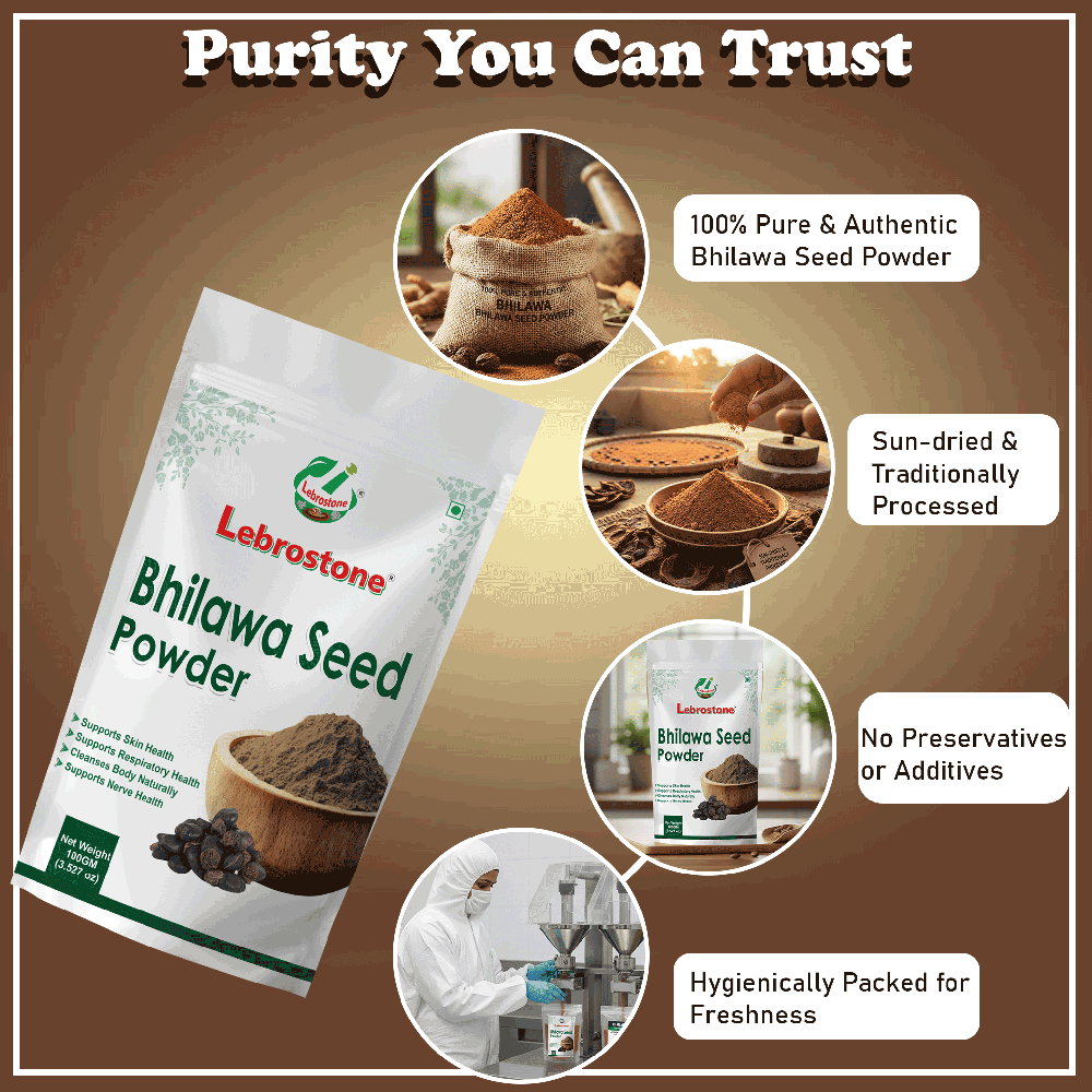 Lebrostone Bhilawa Seeds Supports Blood Sugar, Heart, Digestive & Liver Health, Natural Energy Booster(100g)